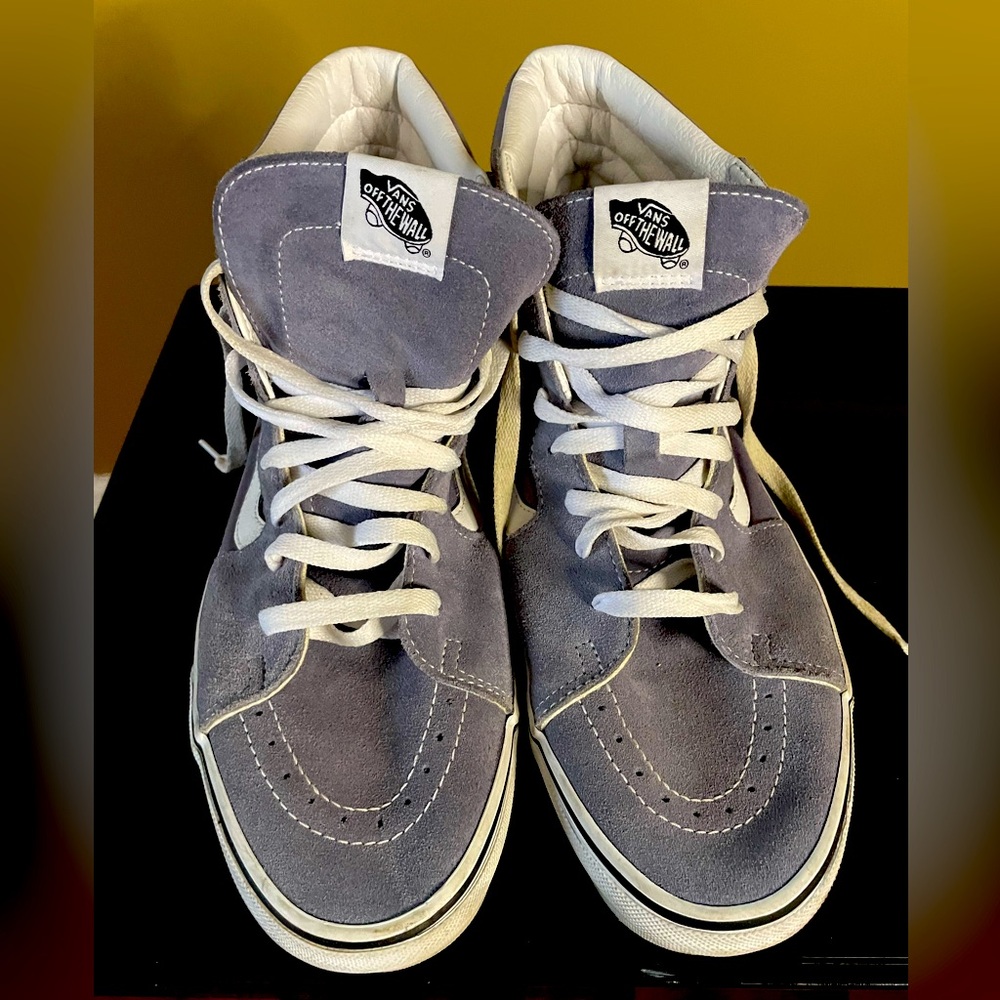 Grey and white hi-top Vans size 12. Gently used